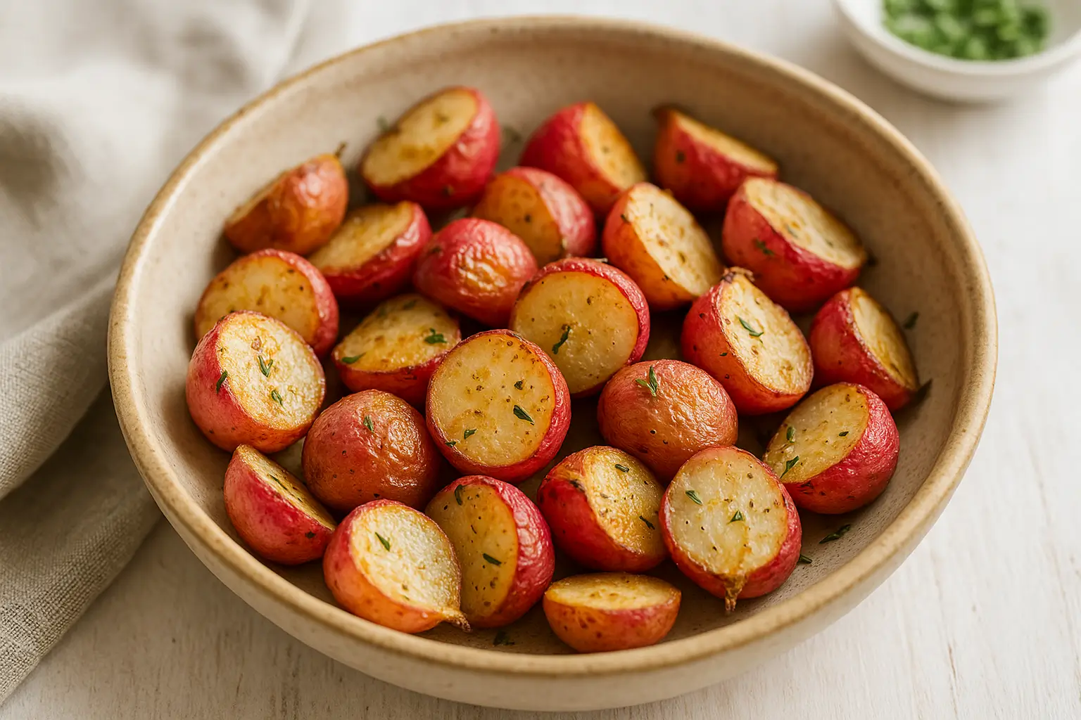 Radishes in air fryer golden and tender